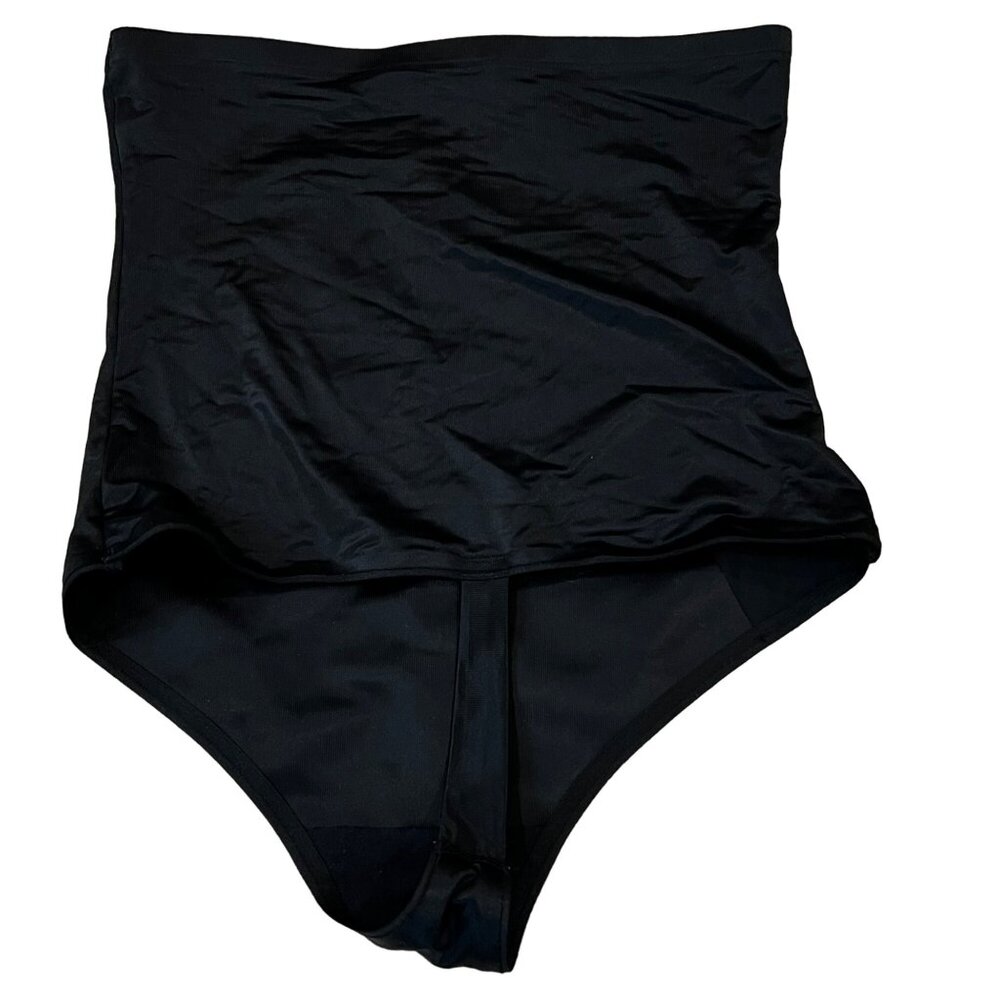 Wacoal High Waist Thong Large L Black Beige 804161 Body Wrap Pin Thin High